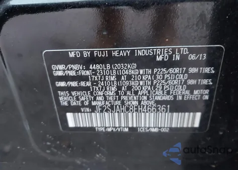 2014 Subaru Forester 2.5I Limited z USA, uszkodzony, nr VIN JF2SJAHC8EH466361